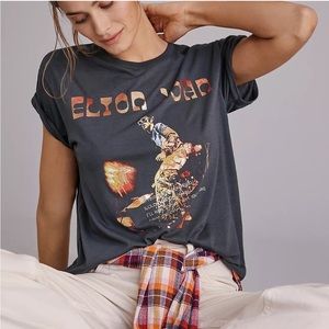 LetLuv for Anthropologie Elton John Oversized Crew Neck Band Tee